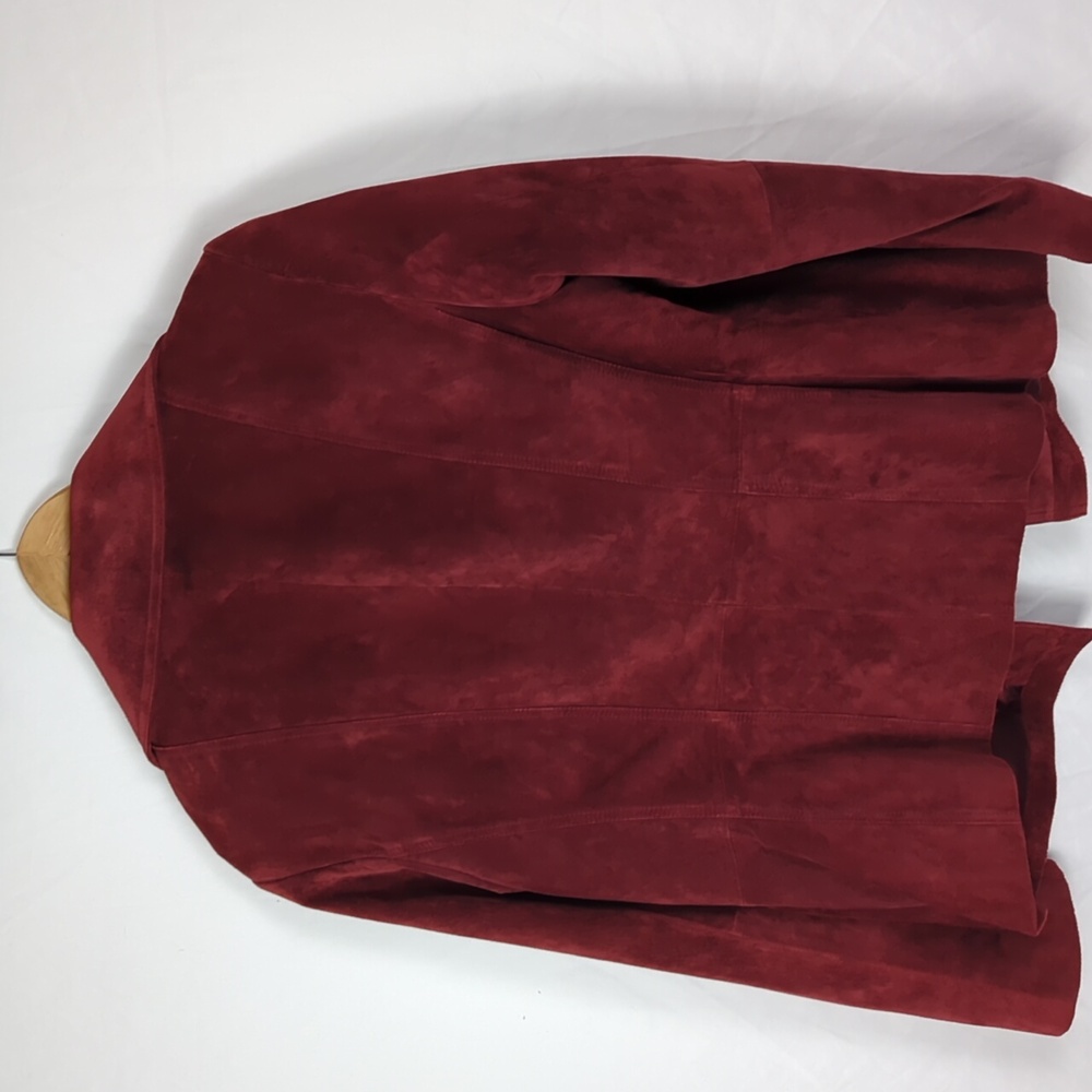 PRESTON & YORK Women's Rust Red Suede Leather Coat Jacket - Picture 7 of 7
